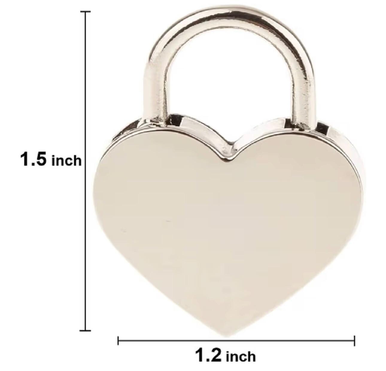 Heart Lock Chain & Key Necklace (SILVER)