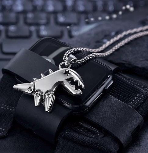 Stainless Steel T-Rex Necklace with Chain