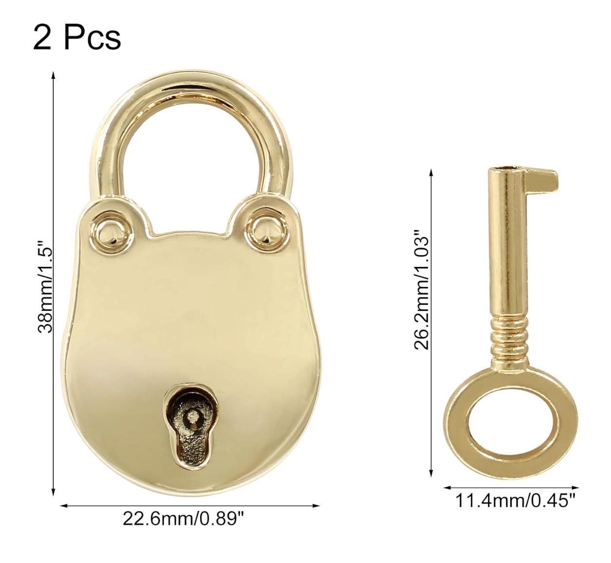 Bear Lock Chain & Key Necklace Set (GOLD)