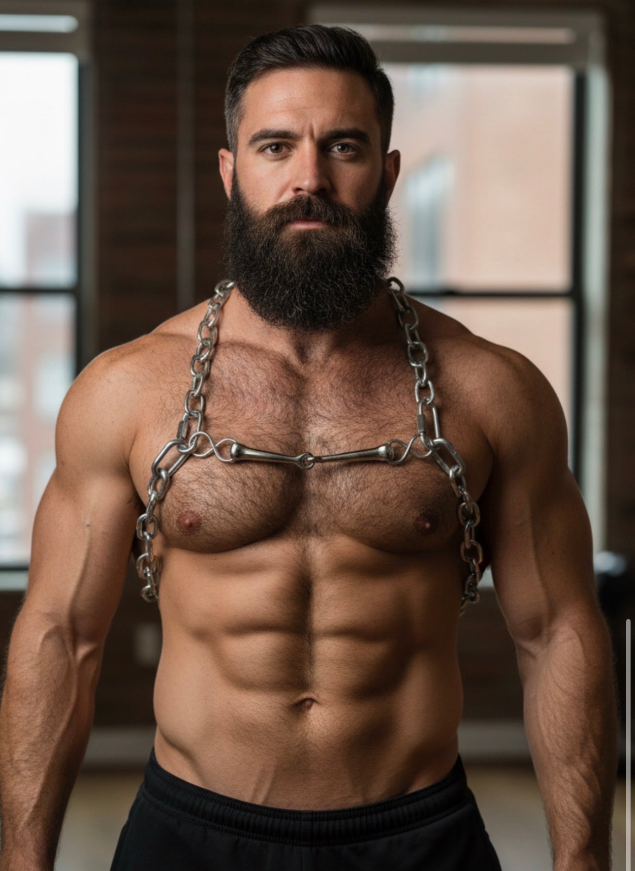The Stallion Harness - Metal Chain