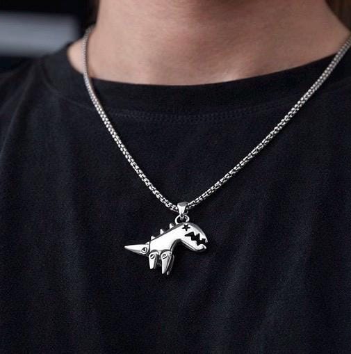 Stainless Steel T-Rex Necklace with  Chain