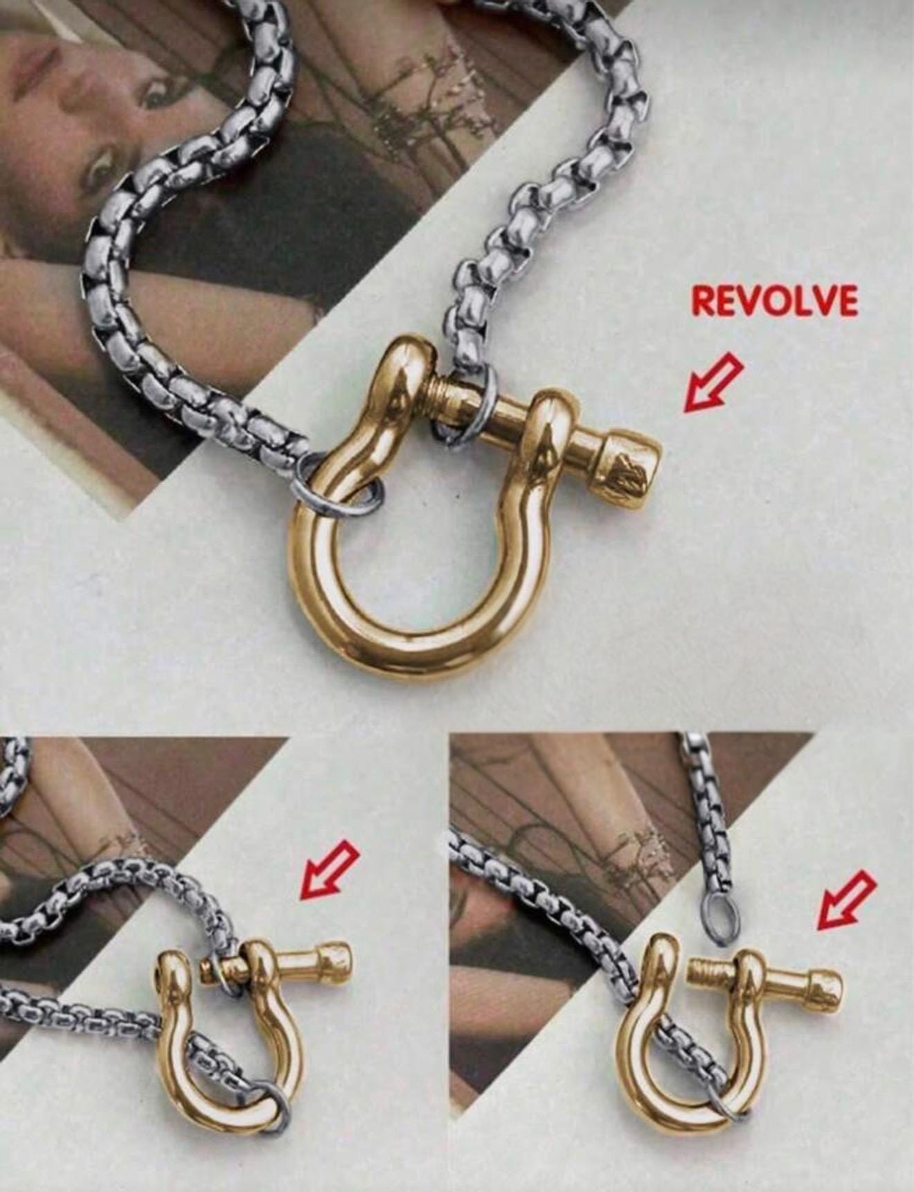 17.5 inch Gold & Silver Chain with U-Link Clasp Necklace