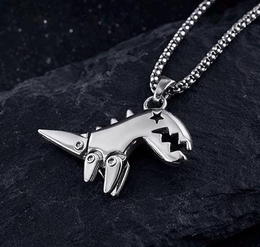 Stainless Steel T-Rex Necklace with  Chain