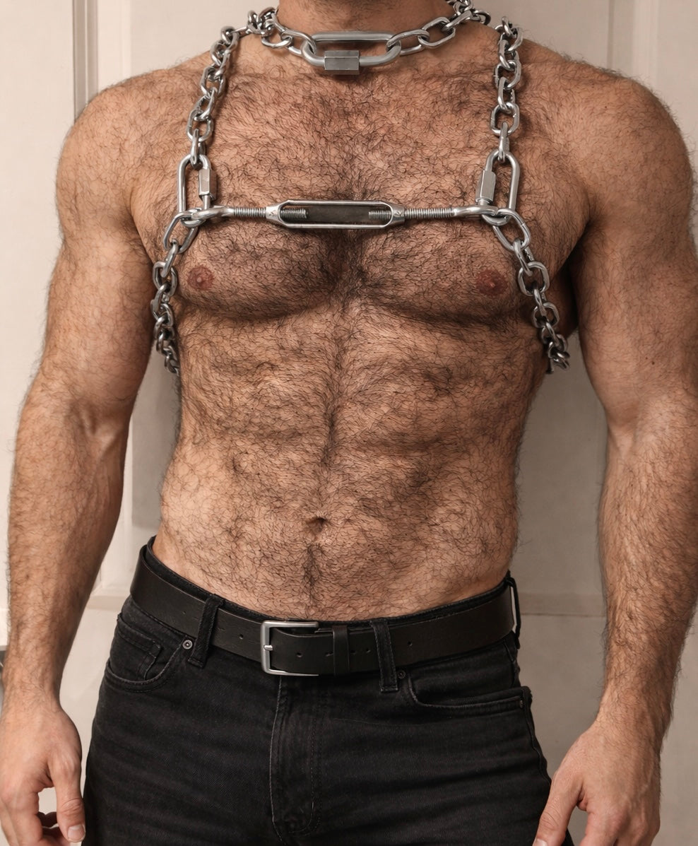 IronPup Chain Harness - Metal Chain